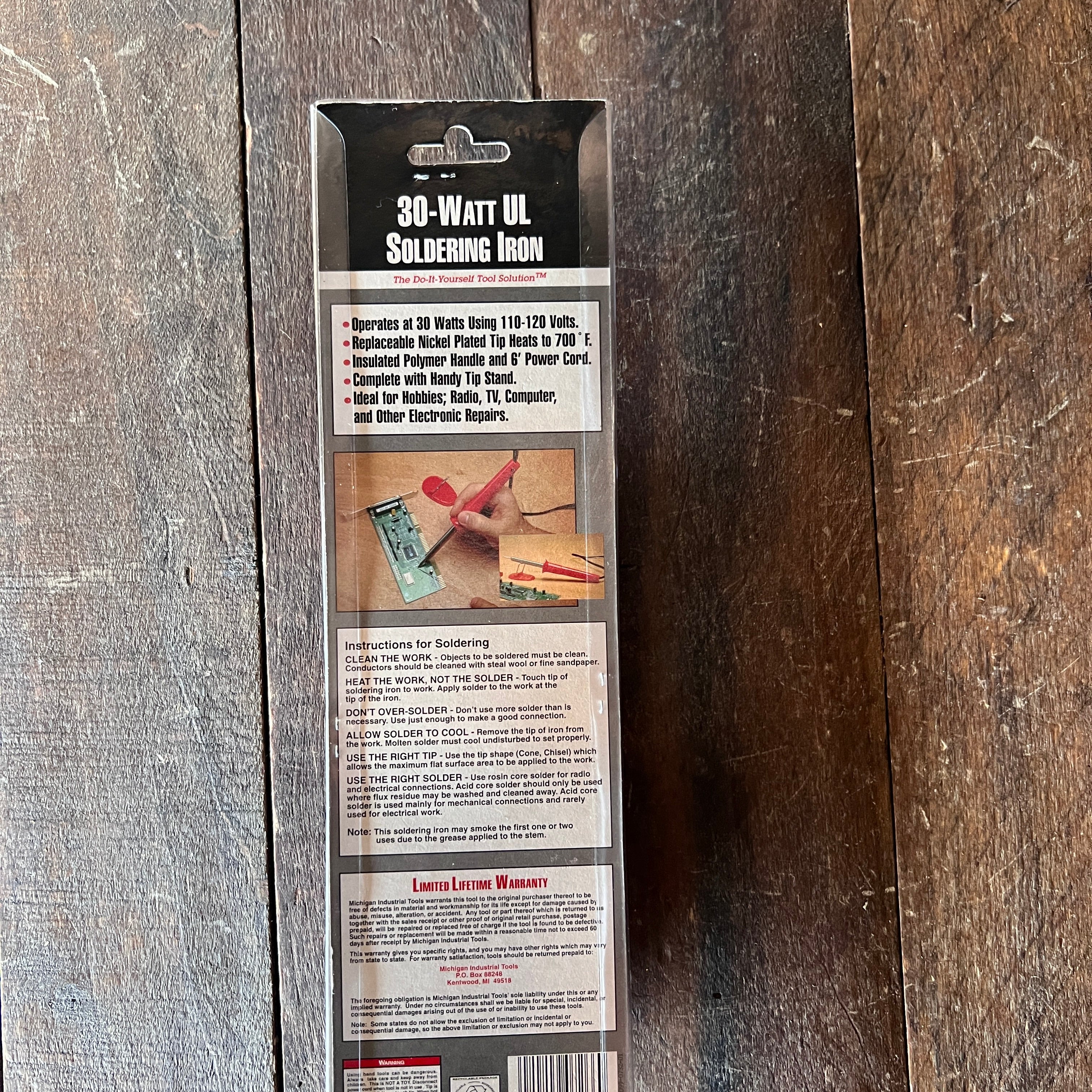 Michigan Industrial Tools 30-Watt UL Listed Soldering Iron with Stand