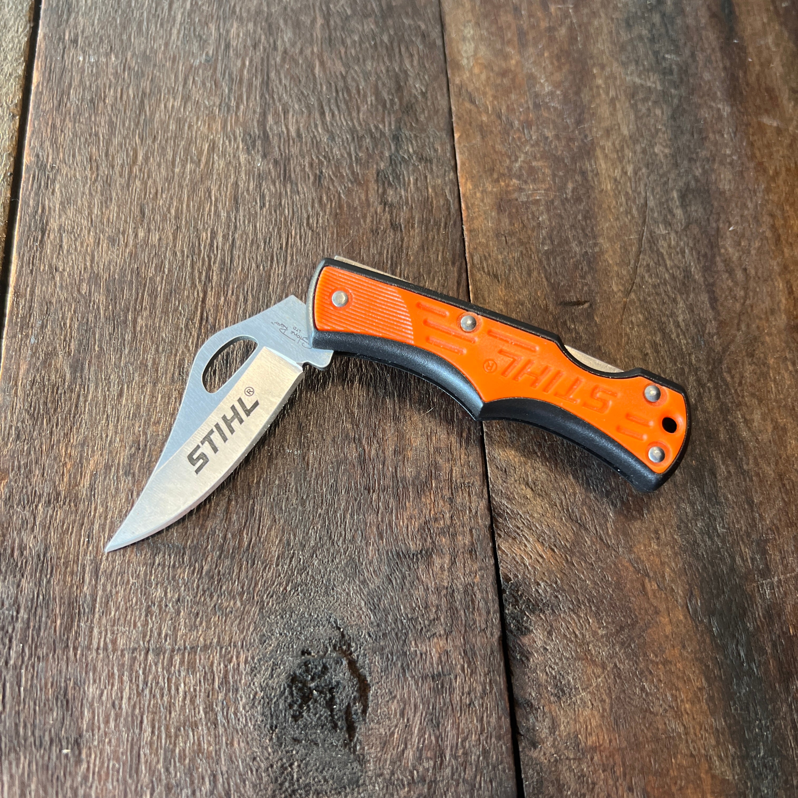 STIHL STIHL Orange Lockback Folding Pocket Knife