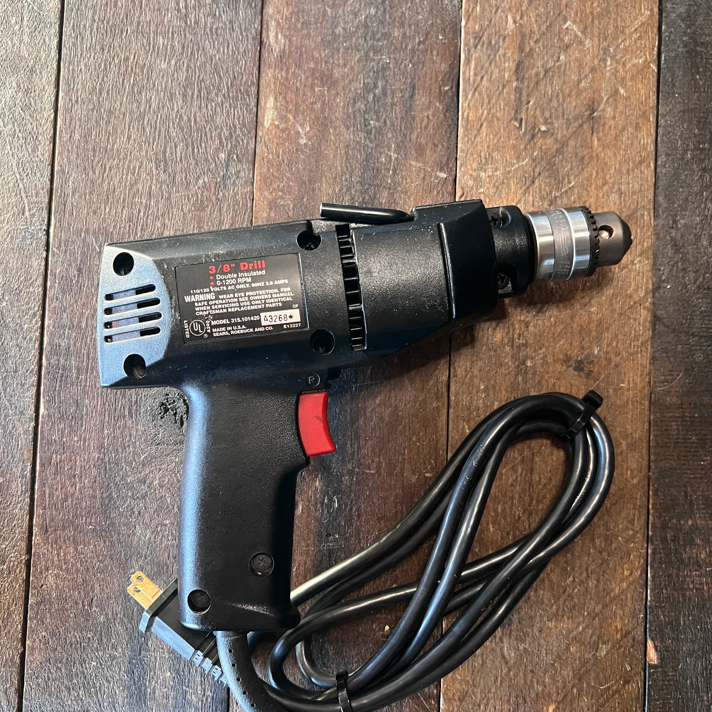 Craftsman Craftsman 3/8-Inch Corded Variable Speed Drill Made in USA