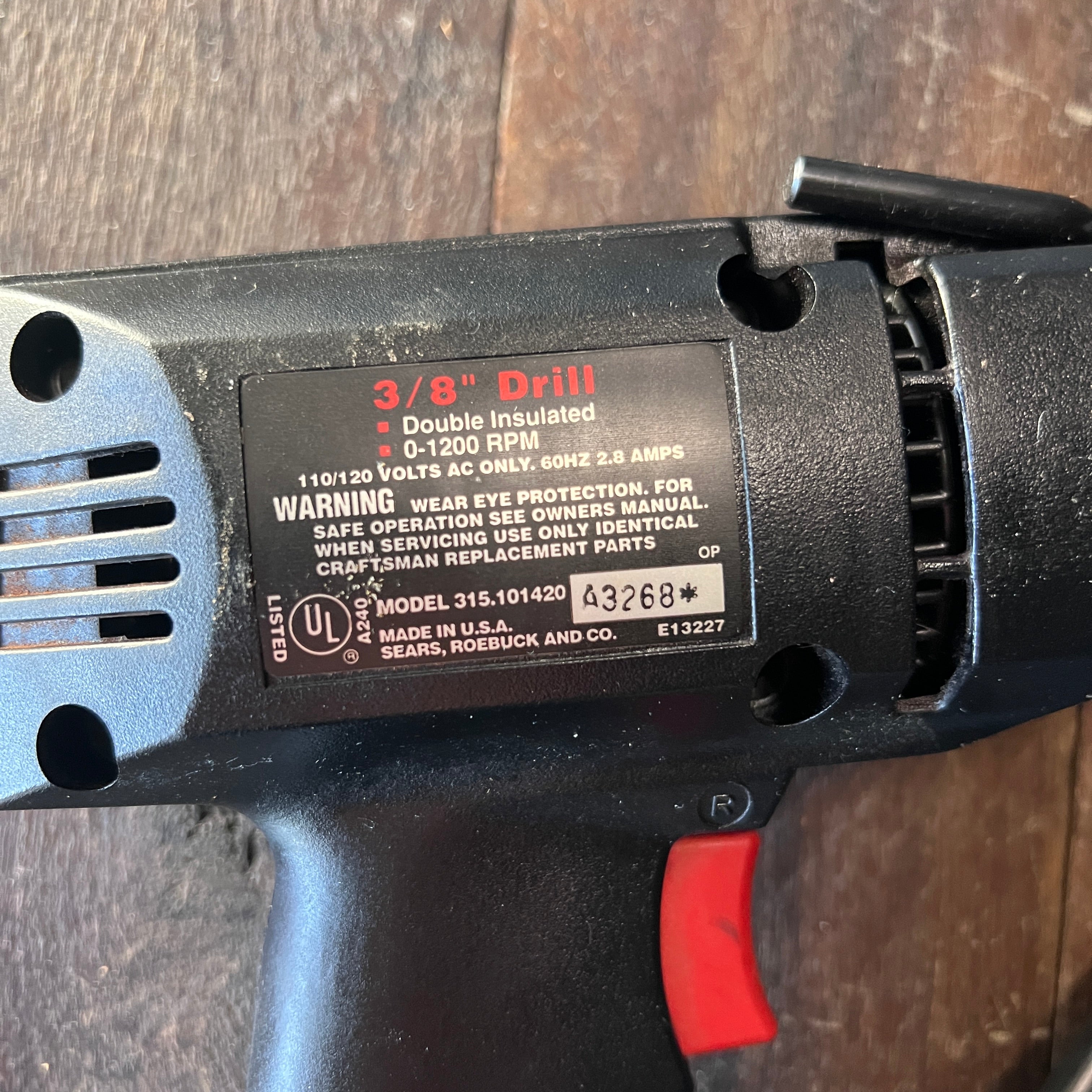 Craftsman Craftsman 3/8-Inch Corded Variable Speed Drill Made in USA