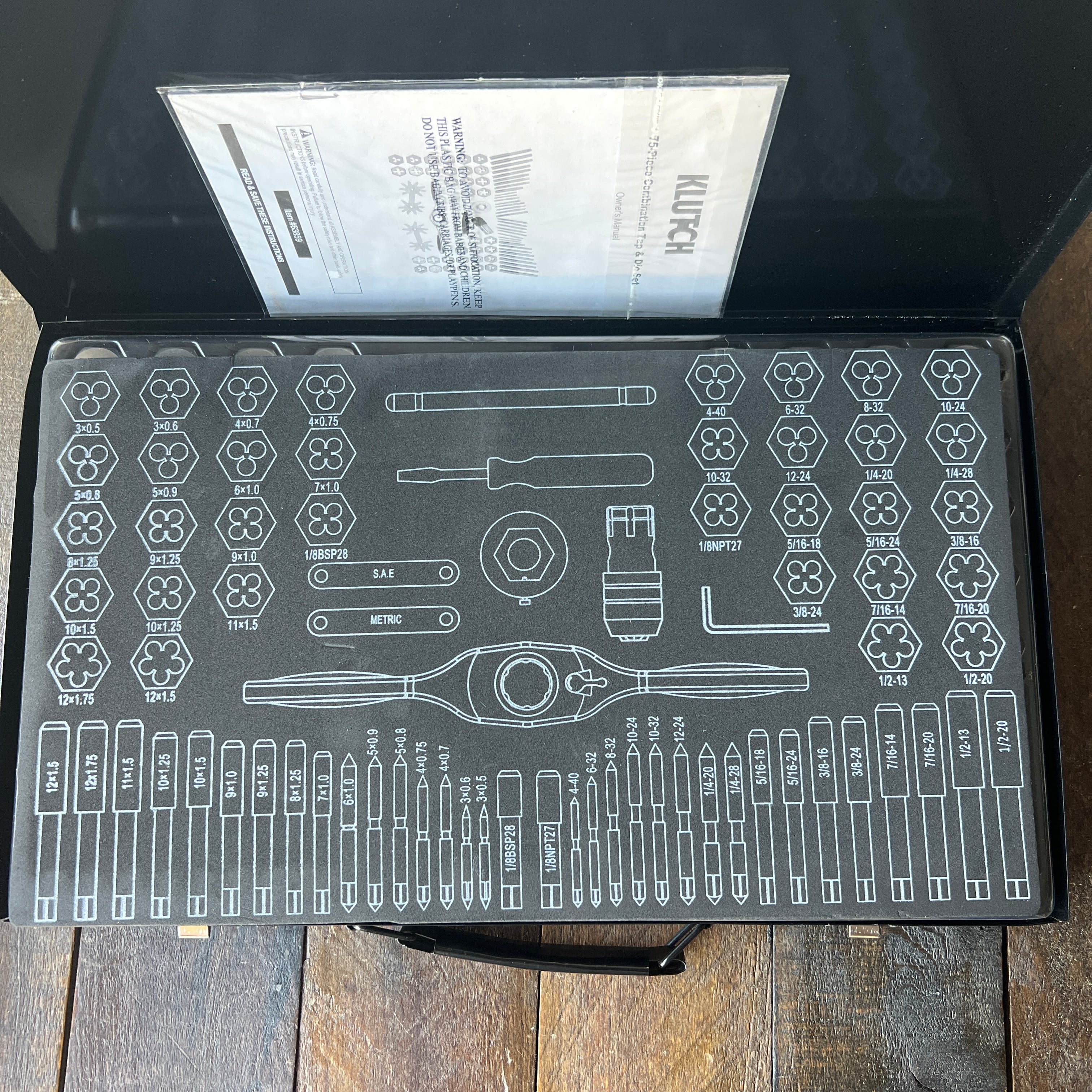 Klutch KLUTCH 75pc. Tap & Die Set