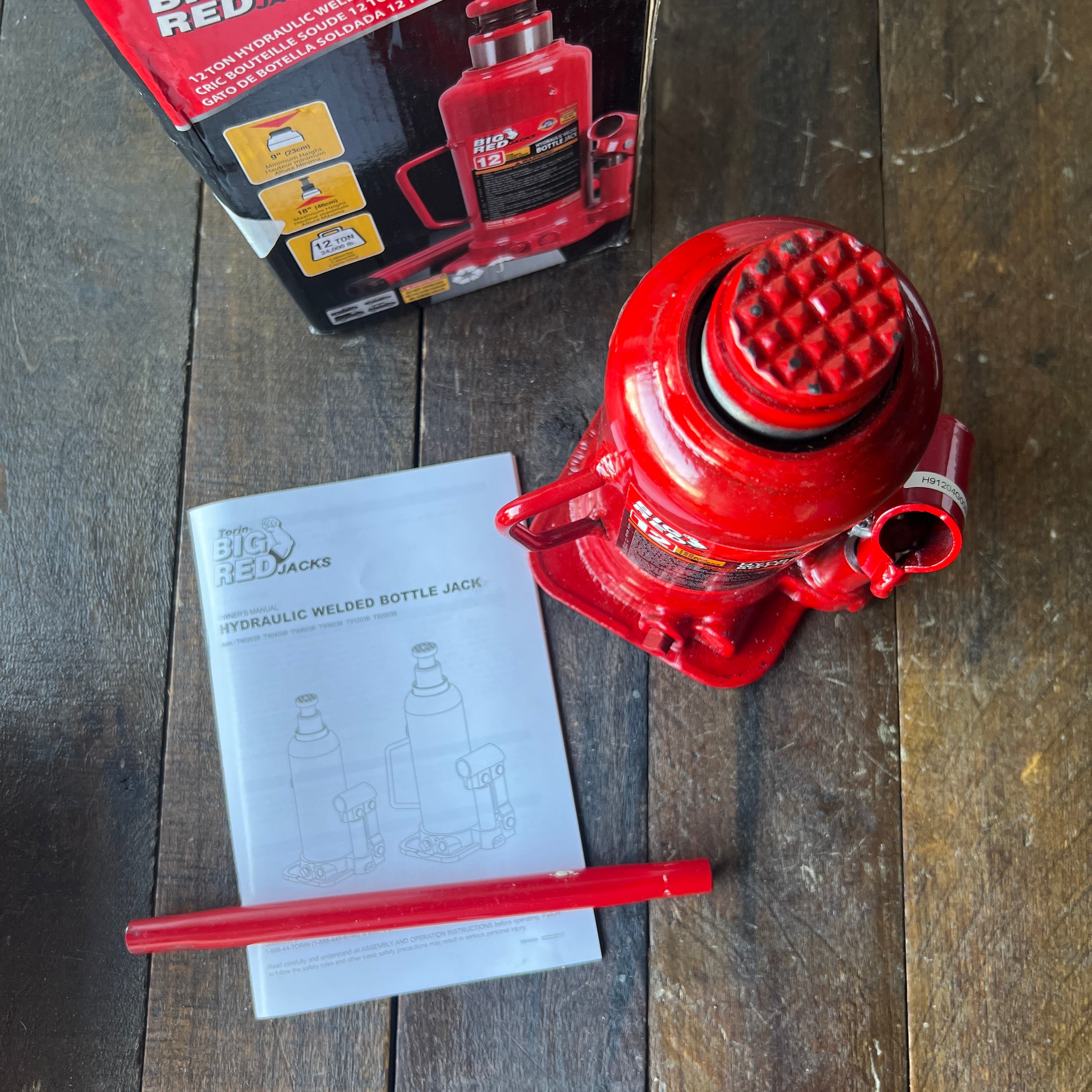 BIG RED BIG RED 12 Ton Bottle Jack(Partial Handle)