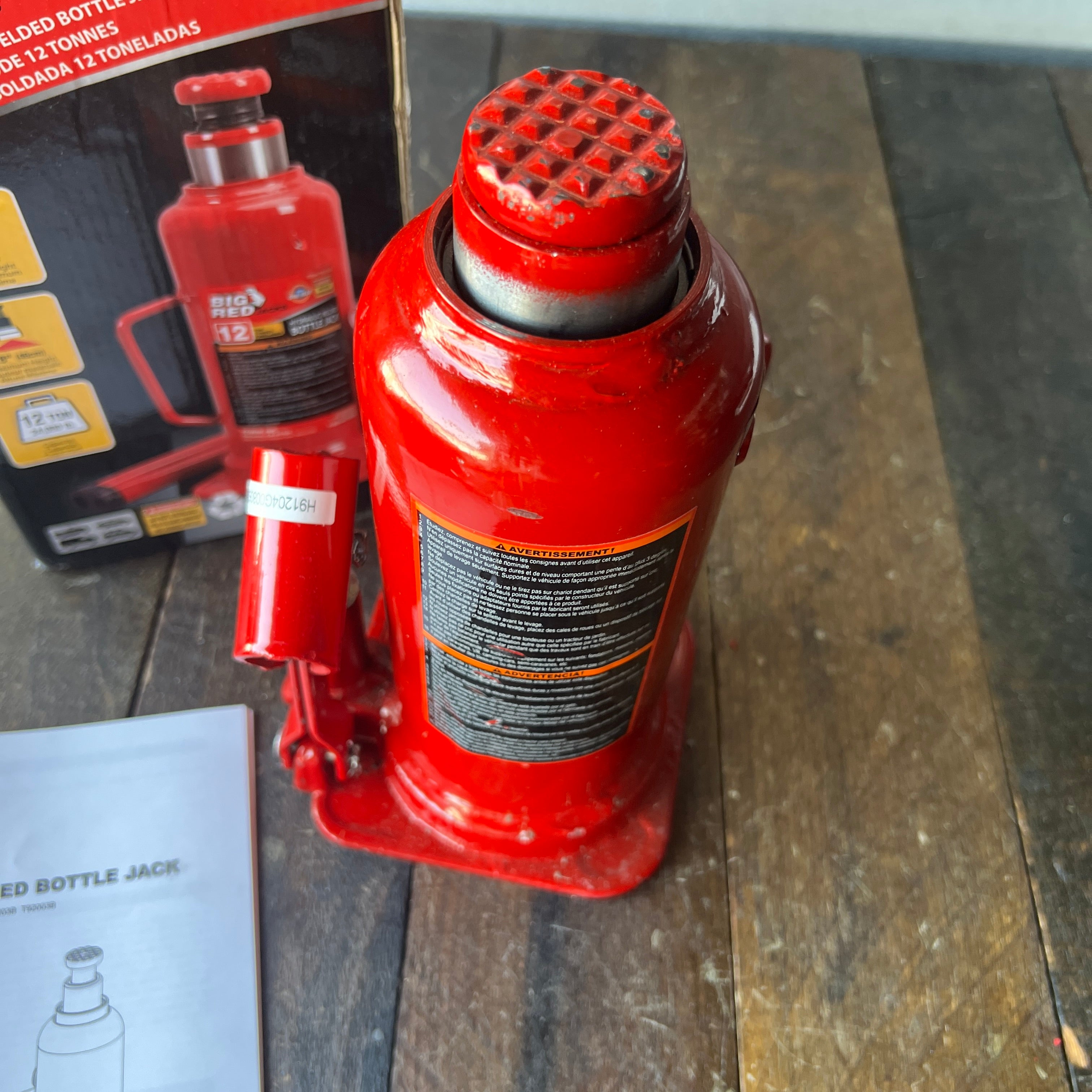 BIG RED BIG RED 12 Ton Bottle Jack(Partial Handle)