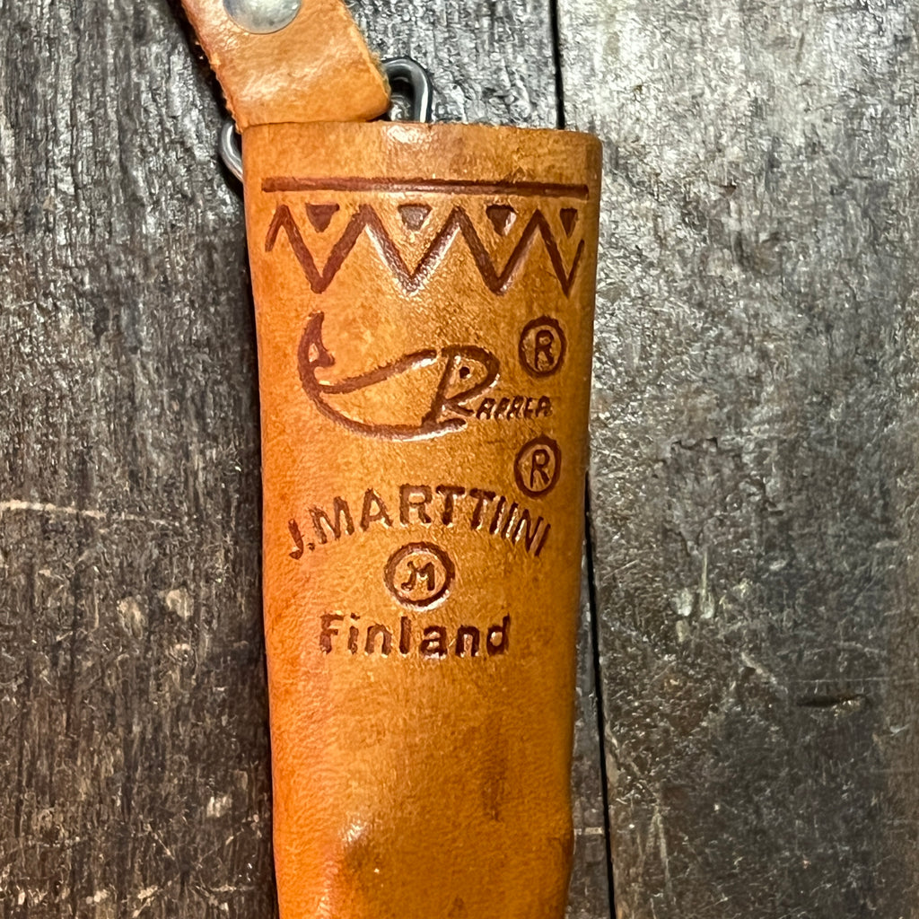 Rapala Vintage J. Marttiini Rapala Inscribed Fish Fillet Knife w/Leather Sheath Finland Gear Up