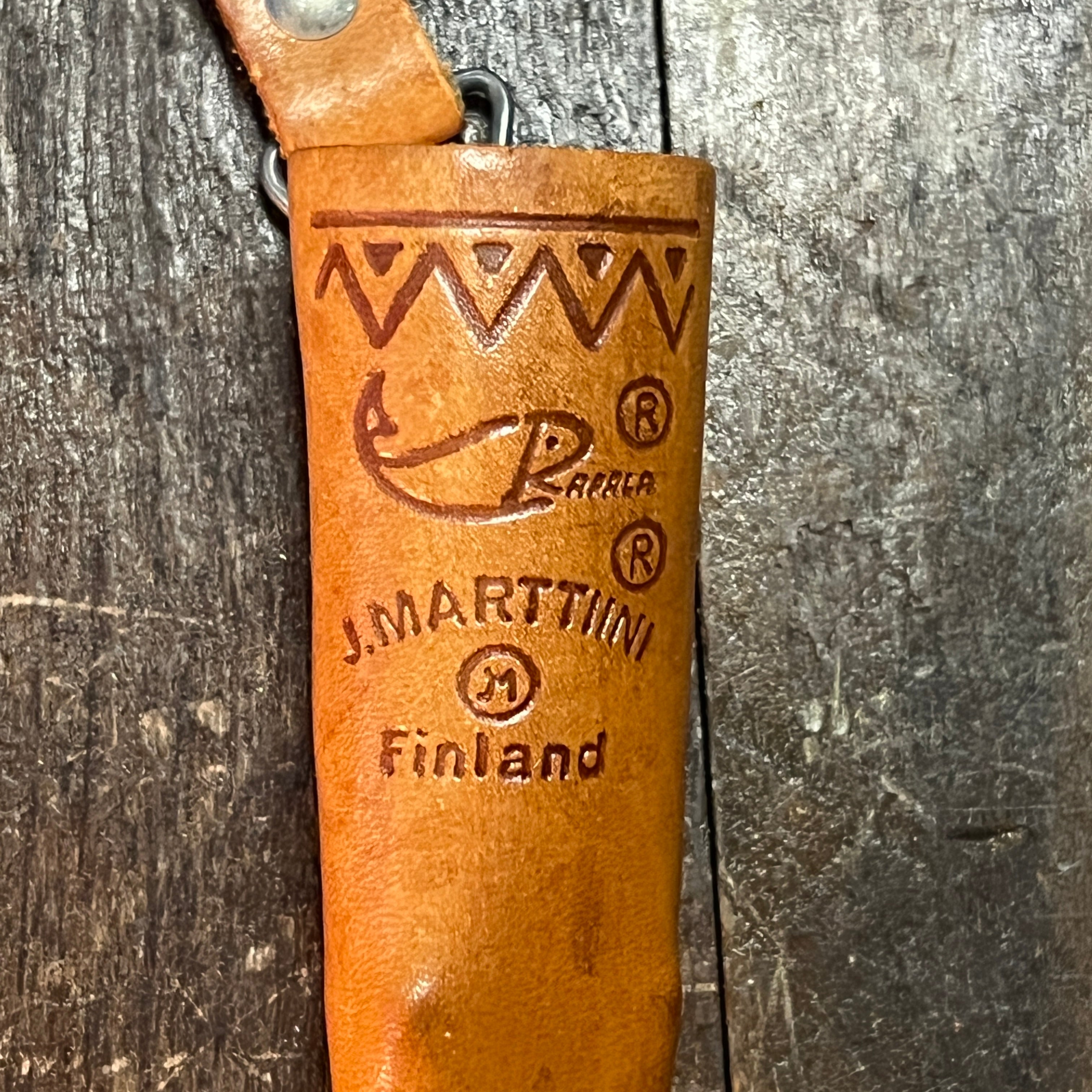 Rapala Vintage J. Marttiini Rapala Inscribed Fish Fillet Knife w/Leather Sheath Finland Gear Up