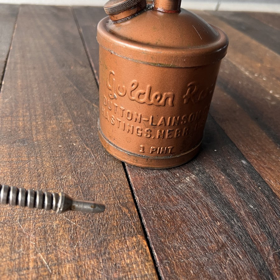 Vintage Golden Rod 1 Pint Oil Can Flexible Spout (USA)