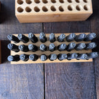 Steel Letter and Number Punch Stamp Set with Wood Holders
