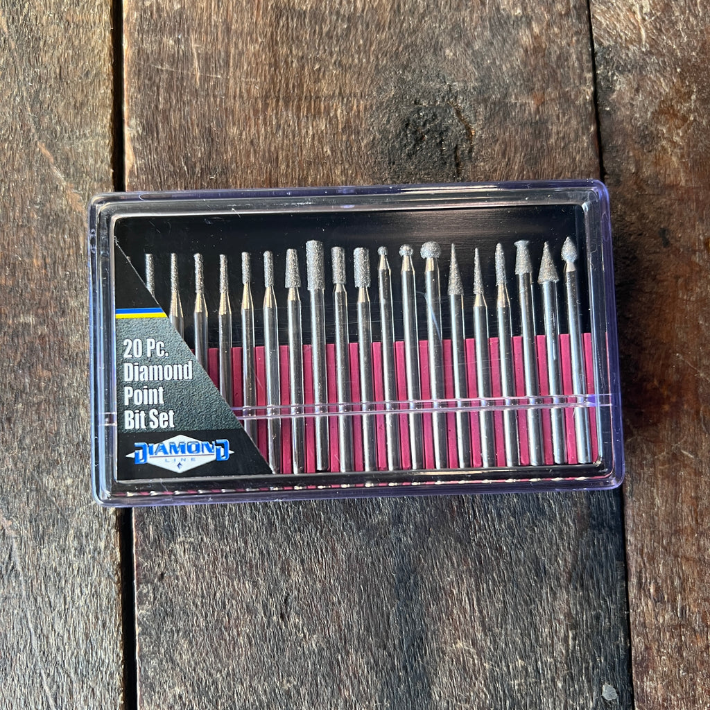 Homier 20-Piece Diamond Point Rotary Tool Bit Set Gear Up