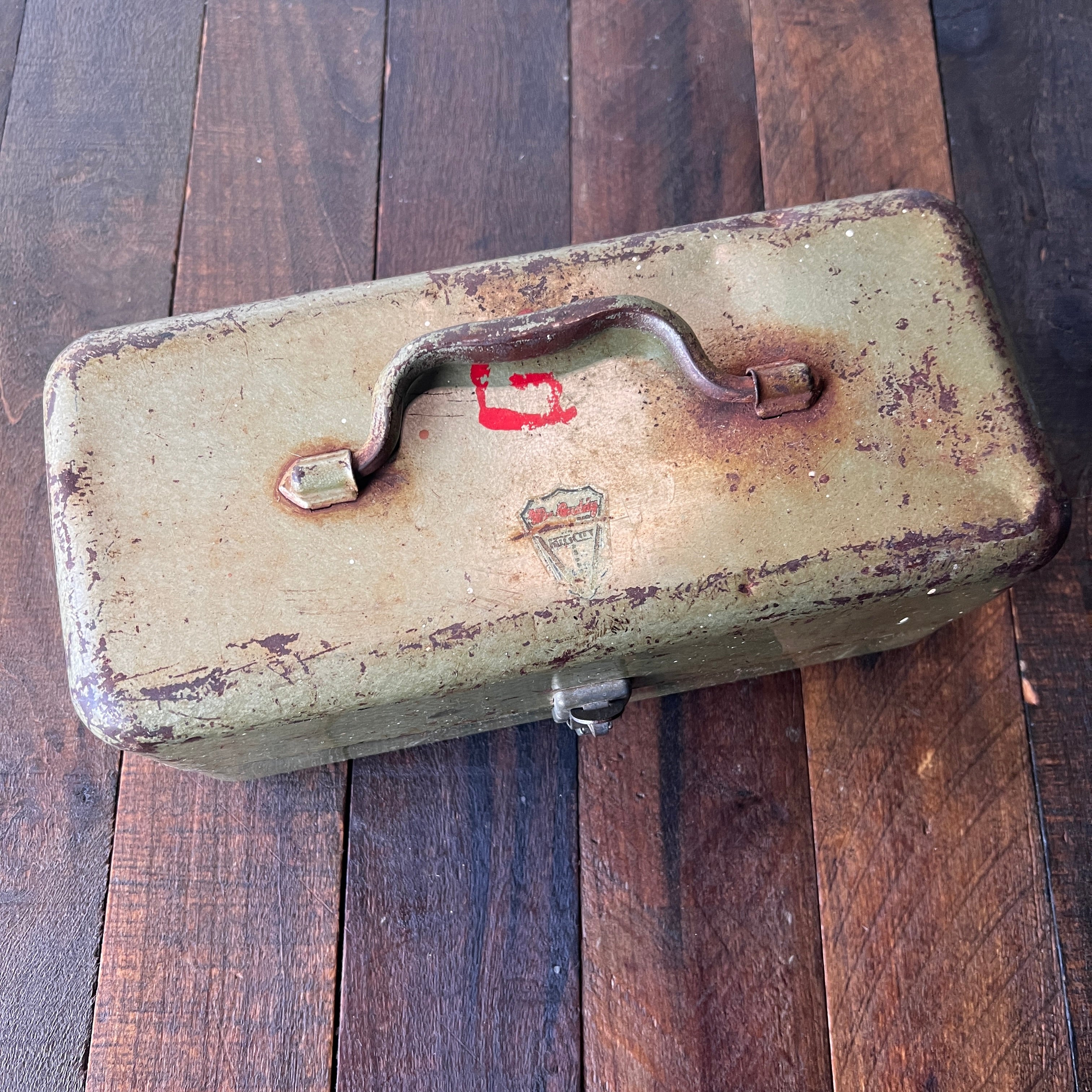 Unknown Vintage Union Metal Multi-Level Toolbox Tool Storage Gear Up
