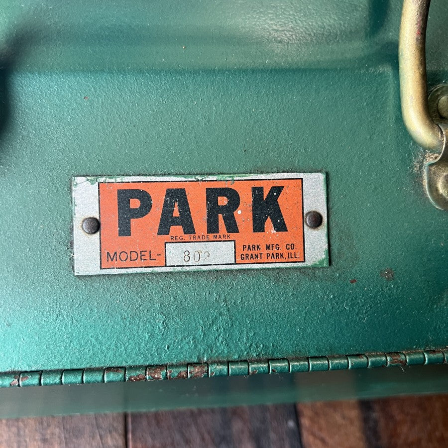 Other PARK Vintage Metal Toolbox Model 802 Green Gear Up