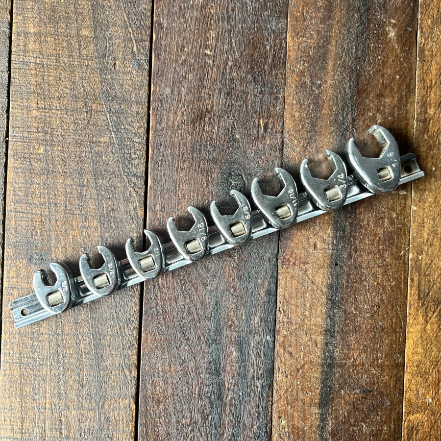 Unknown 8-Piece 3/8-Inch Drive SAE Crowfoot Wrench Set Gear Up