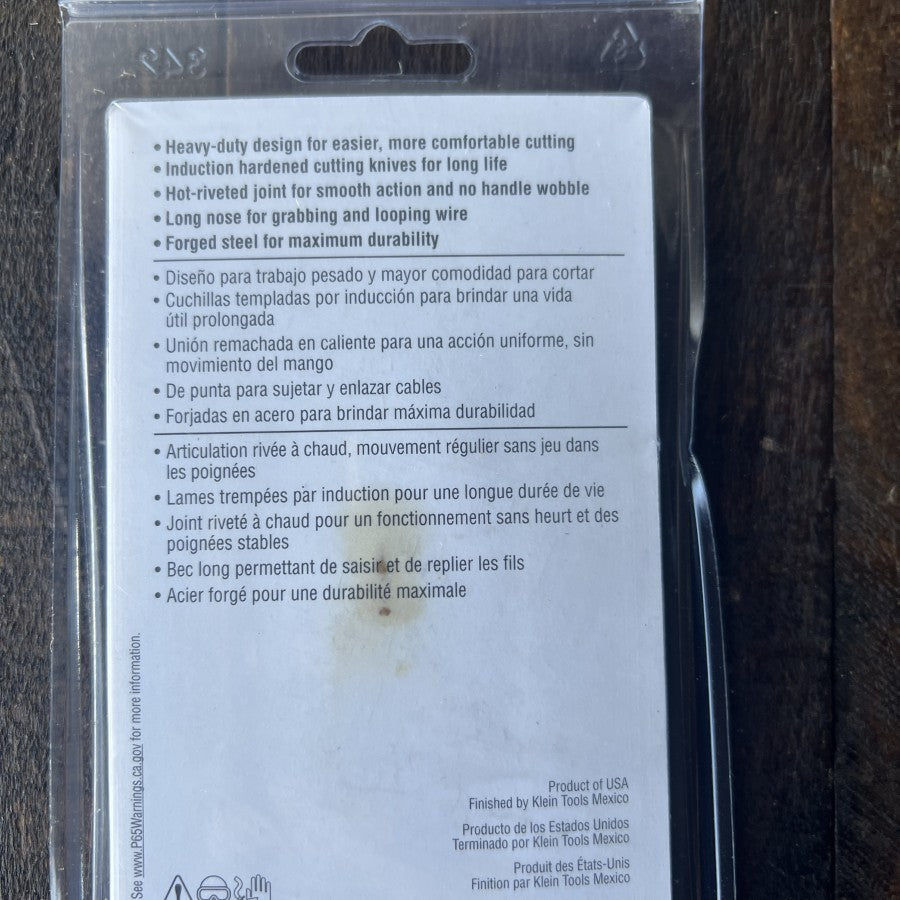 Klein Tools D203-8 8 Inch Side Cutting Long Nose Pliers (USA)