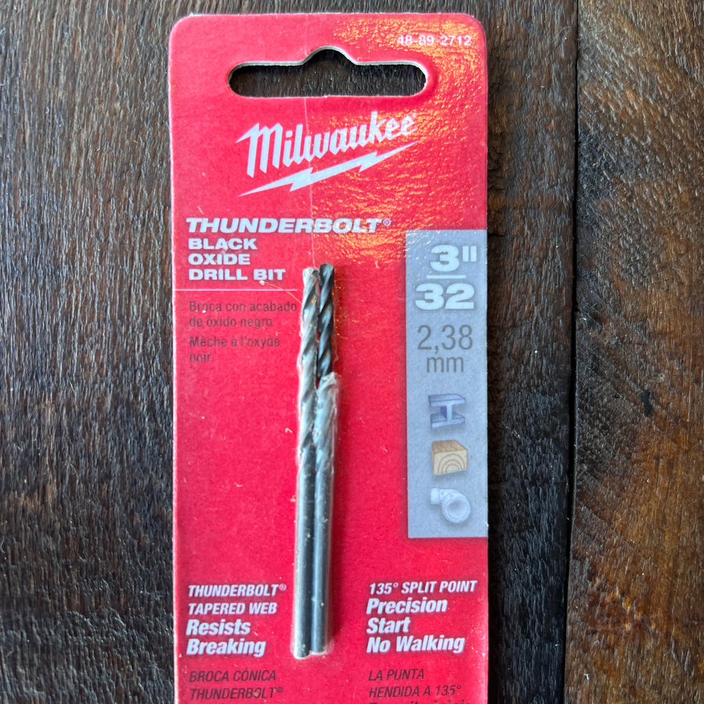 Milwaukee Milwaukee 3/32 in. Thunderbolt Black Oxide Drill Bit (2 Pack) Gear Up