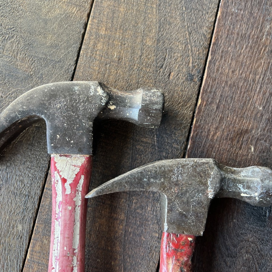Vintage PLUMB Fiberglass Handle Claw Hammers Set of 2