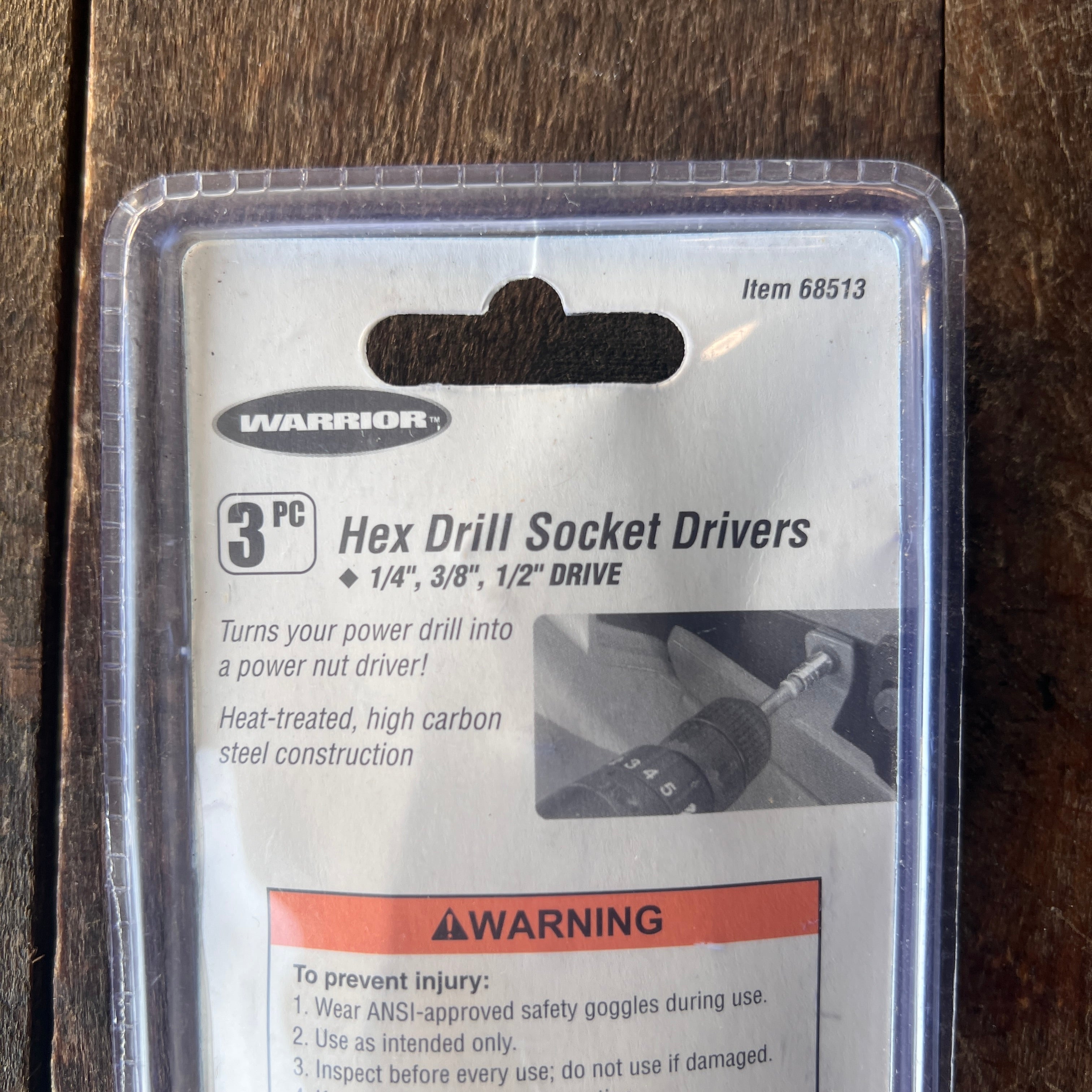 Warrior Warrior 3 Pc Hex Drill Socket Drivers Set (1/4", 3/8", 1/2") Gear Up