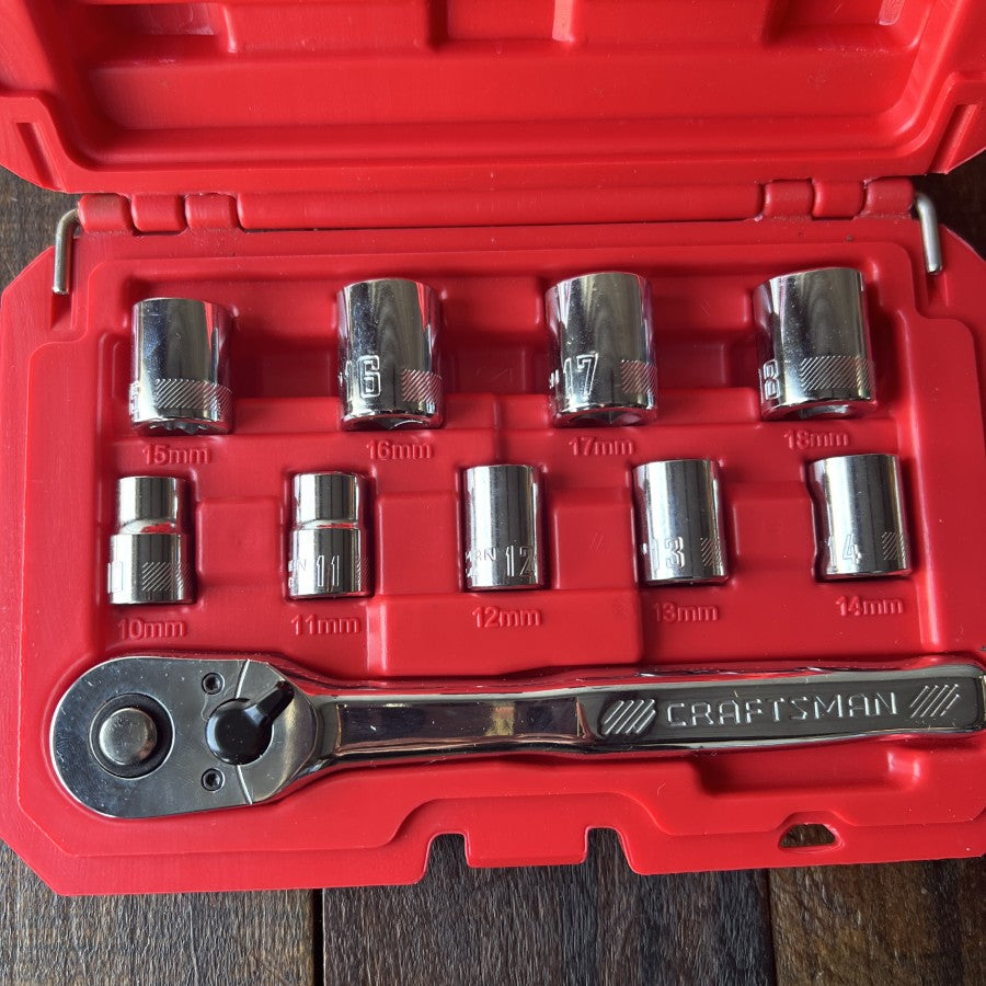 Craftsman 10 PC 3/8 Inch Drive Metric Mechanics Socket Set