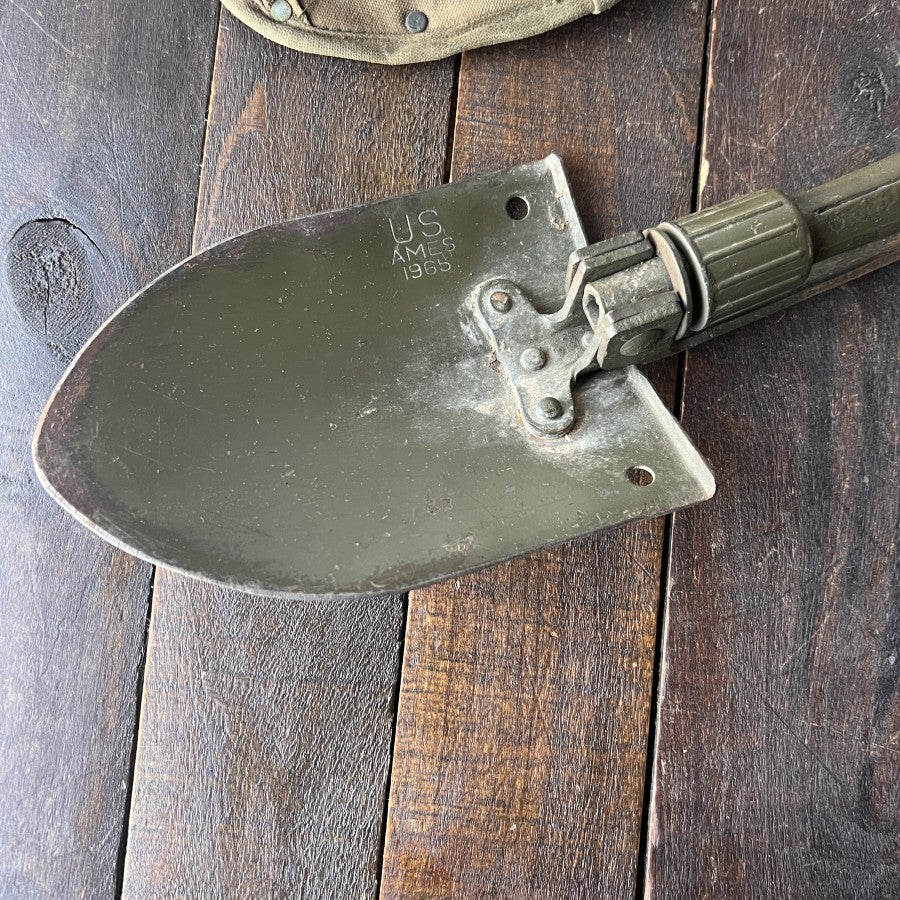 Other Original Vietnam ERA 1965 AMES E-Tool Entrenching Tool w/Pick & Canvas Cover Gear Up
