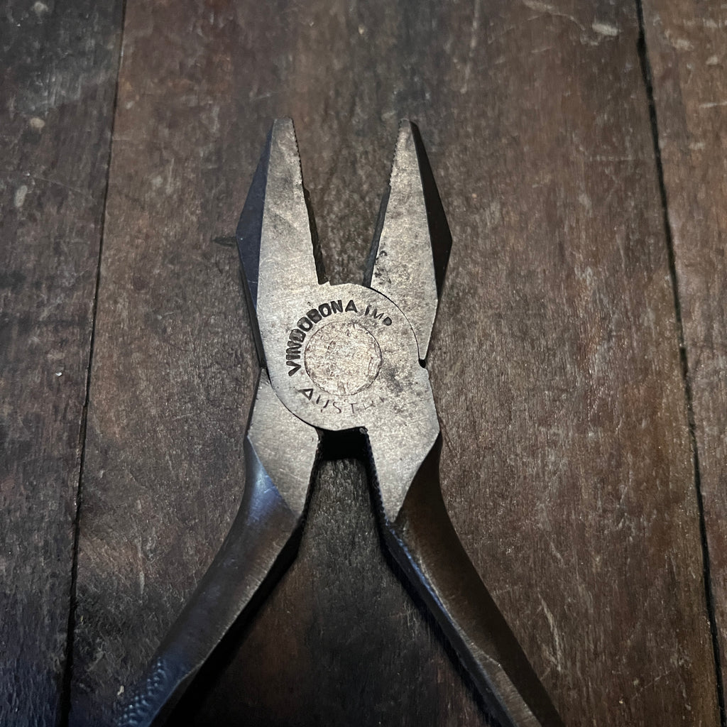 Unknown Vintage Forged Steel Lineman's Pliers Gear Up