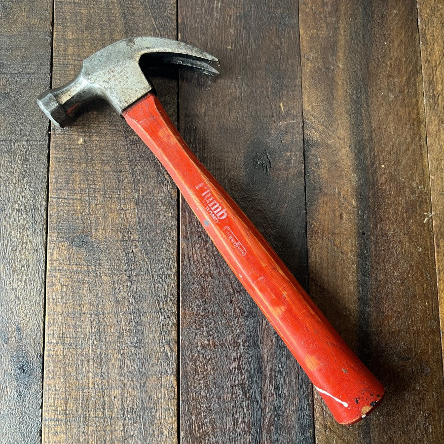 Vintage Plumb Permabond Claw Hammer Red Wooden Handle (USA)