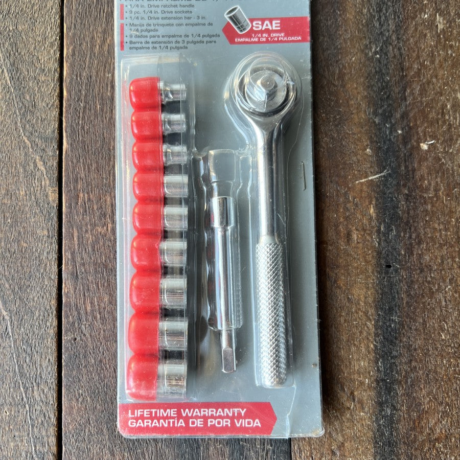 Task Force 10 Piece Quarter Inch Drive SAE Socket Set