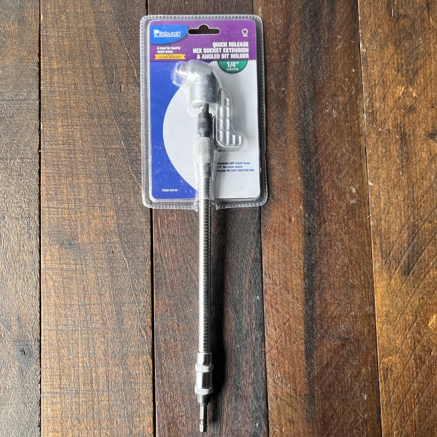 Pittsburgh Quick Release Hex Socket Extension Angled Bit Holder