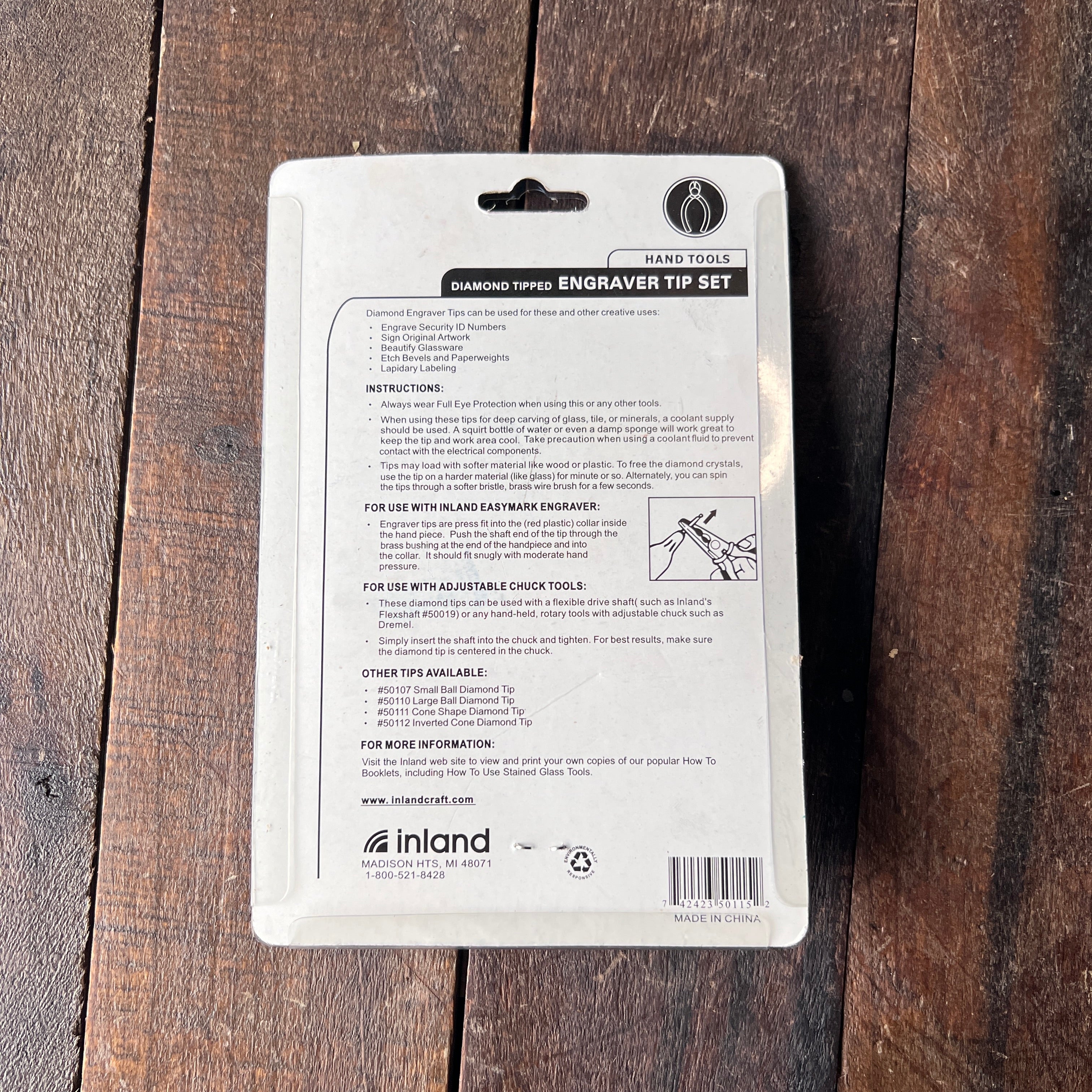 Inland 20-Piece Diamond Tipped Engraver Tip Set for Rotary Tools