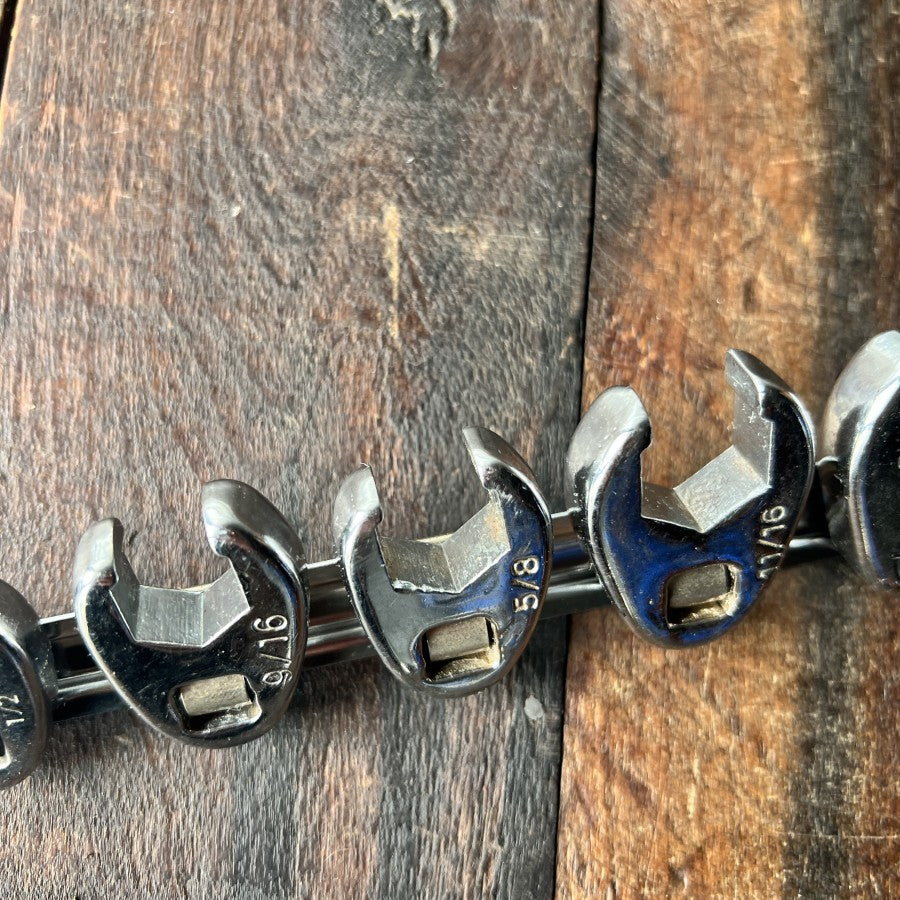 Unknown 8-Piece 3/8-Inch Drive SAE Crowfoot Wrench Set Gear Up