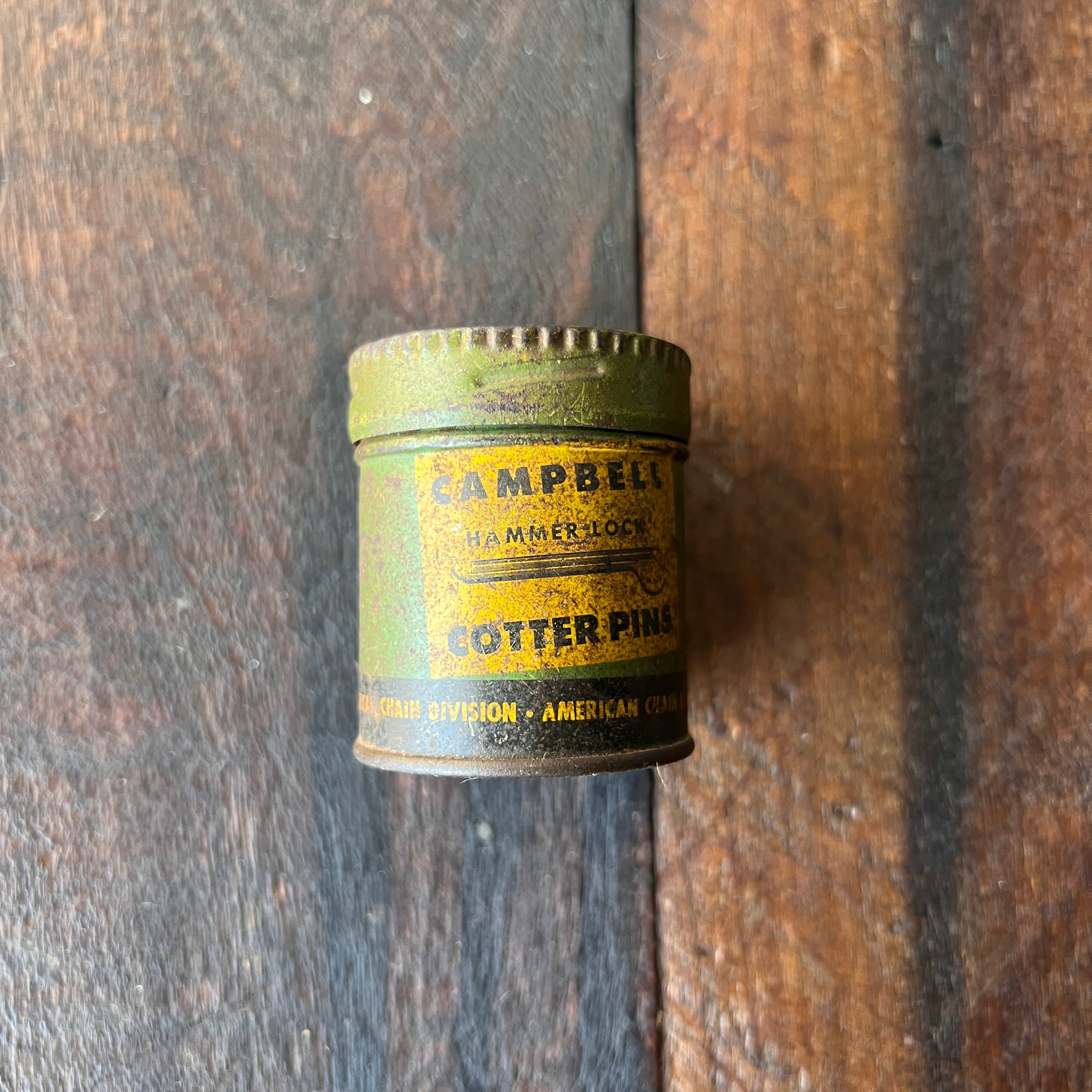 Campbell Vintage Campbell Hammerlock Cotter Pin Round Tin (USA) Gear Up