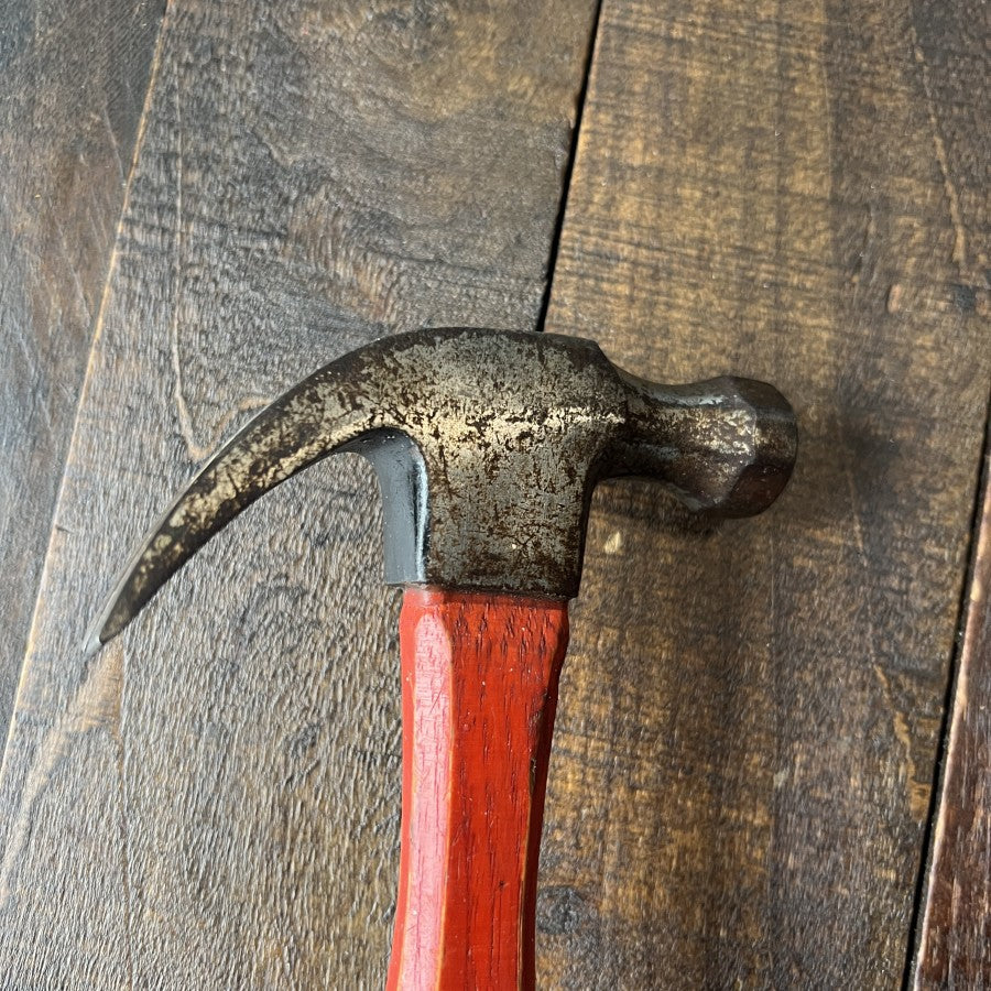Vintage Plumb Permabond Claw Hammer Red Wooden Handle (USA)