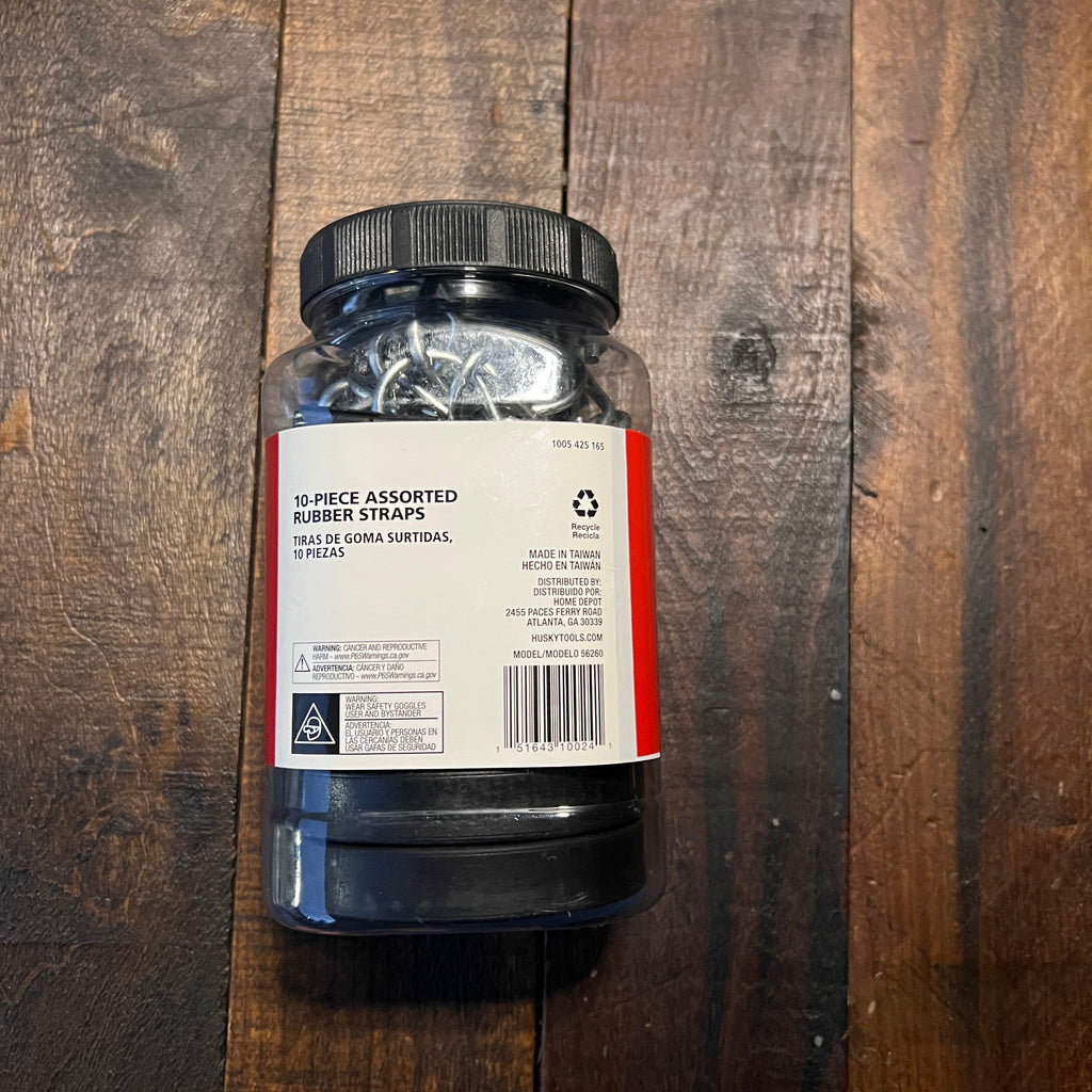 Husky Husky 10 Piece Assorted Rubber Straps Set 1009423189 Gear Up