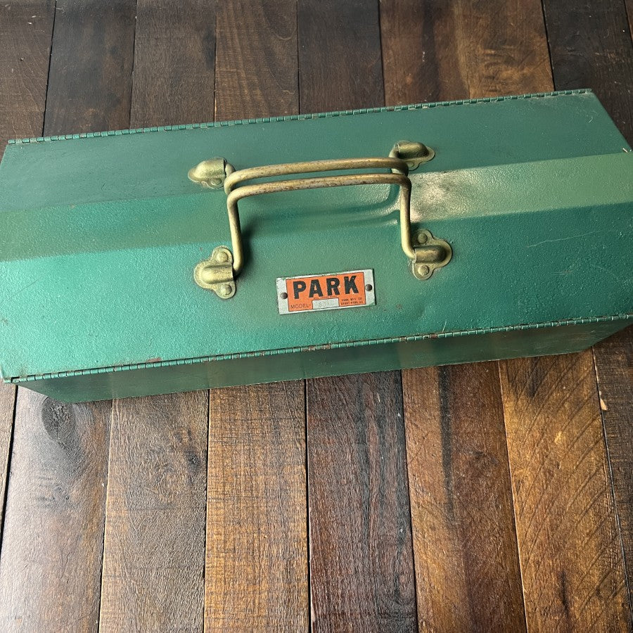 Other PARK Vintage Metal Toolbox Model 802 Green Gear Up