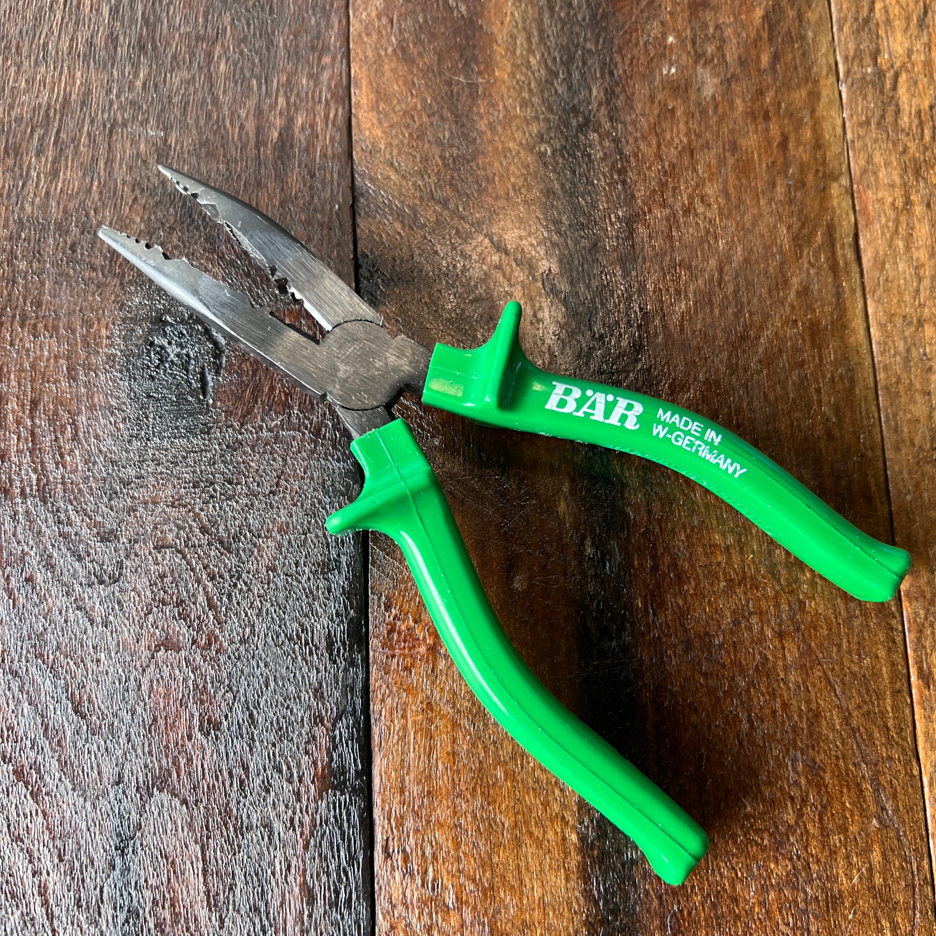 Unknown BAR Bent Tip Needle Nose Pliers with Grip Handles Vintage Gear Up