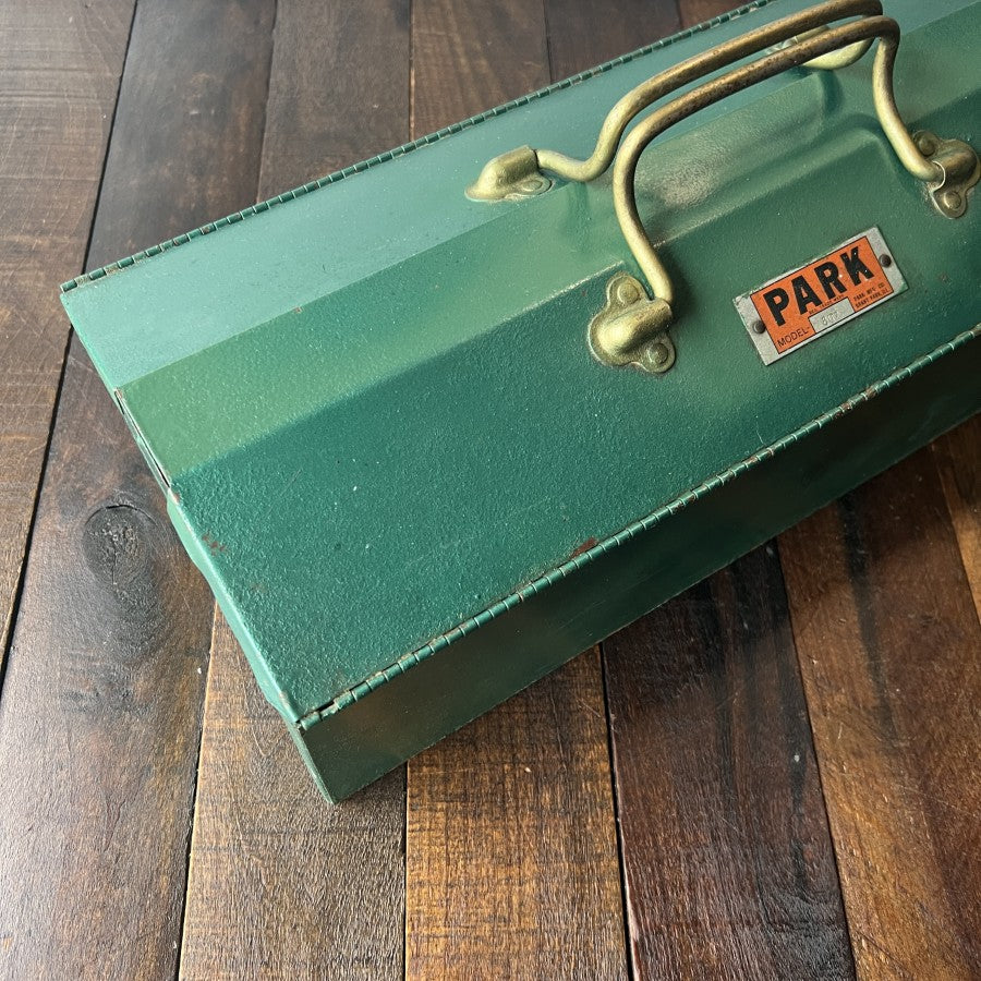 Other PARK Vintage Metal Toolbox Model 802 Green Gear Up