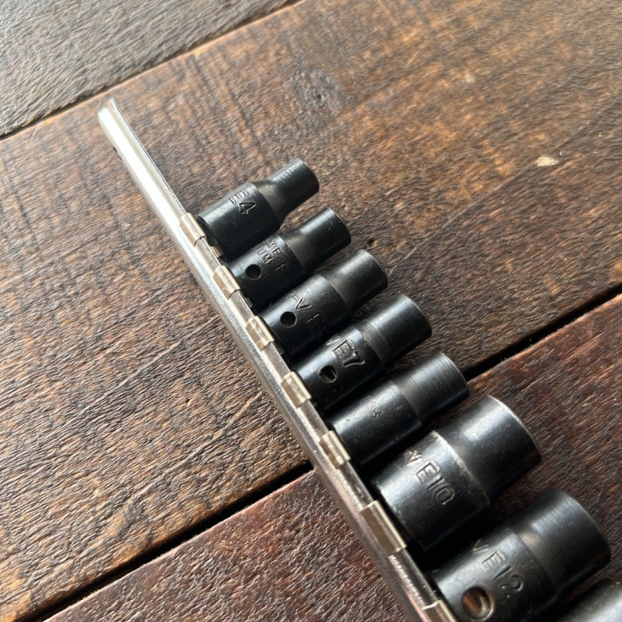 E Torx Socket Set with Rail External Star Bit Sockets