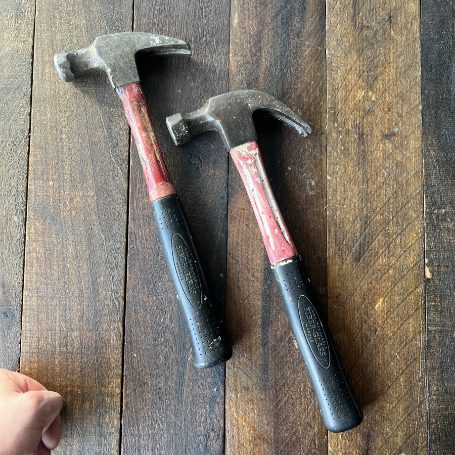 Vintage PLUMB Fiberglass Handle Claw Hammers Set of 2