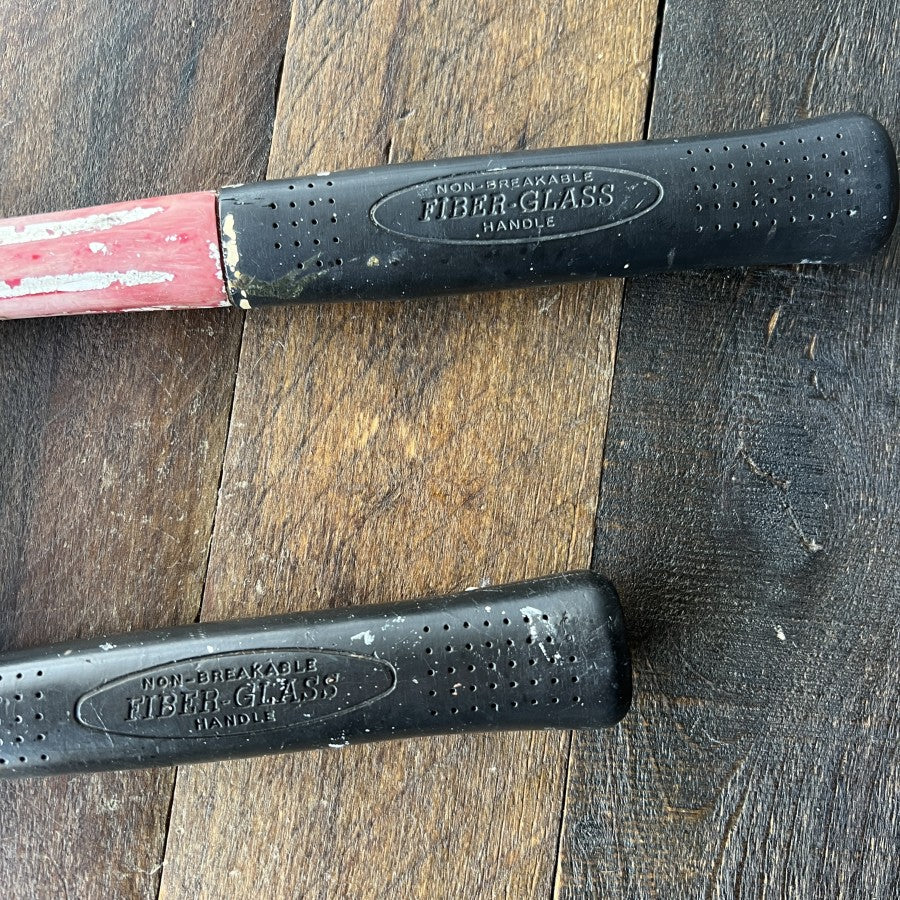 Vintage PLUMB Fiberglass Handle Claw Hammers Set of 2