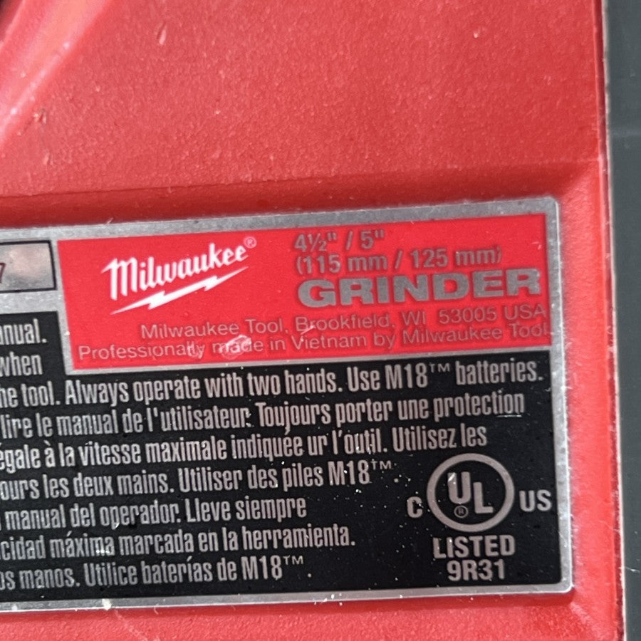 Milwaukee Milwaukee M18 FUEL 4-1/2 5 Inch Angle Grinder 2880-20 (Tool Only) Gear Up