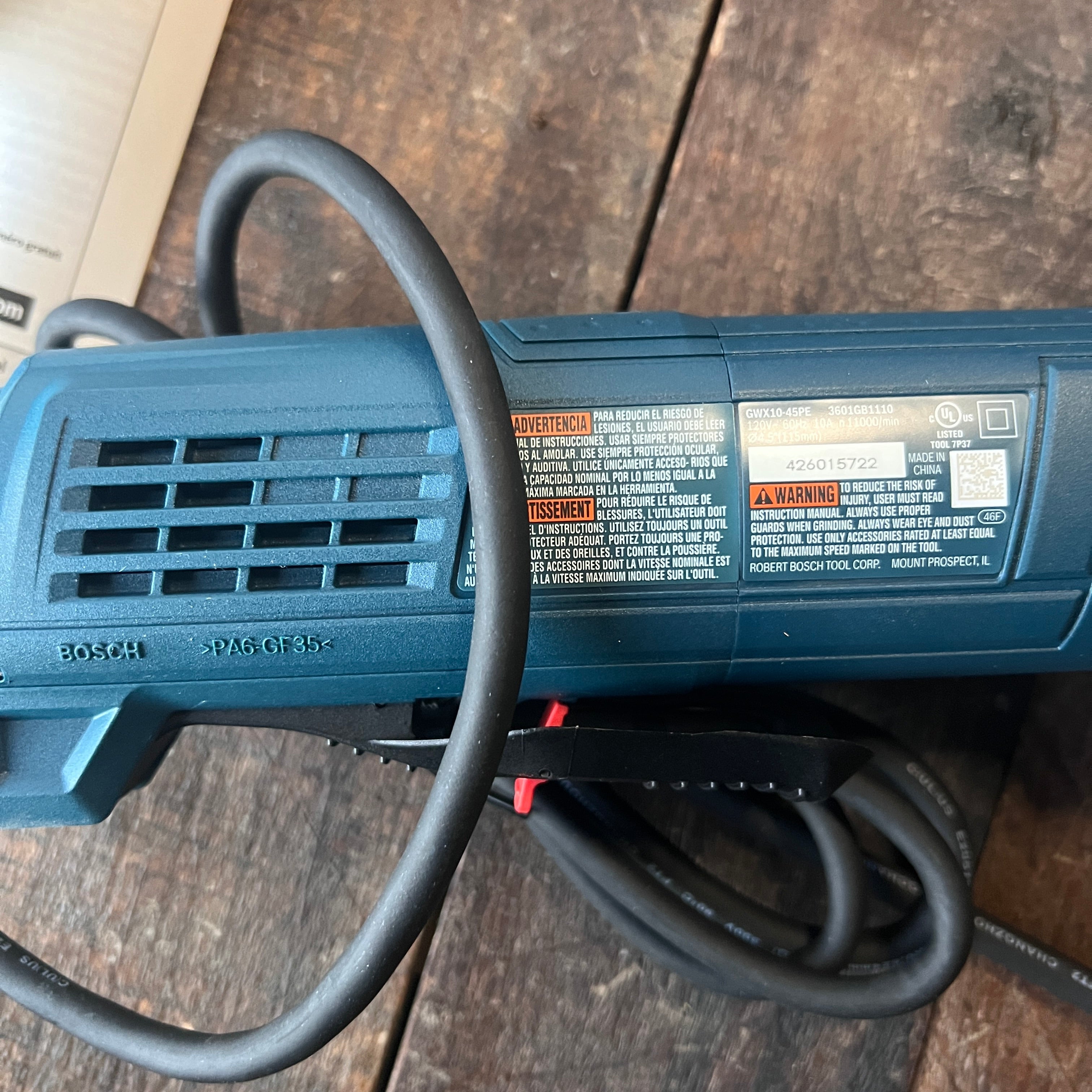 Bosch Bosch GWX10-45PE 4-1/2 in. X-LOCK Angle Grinder Gear Up