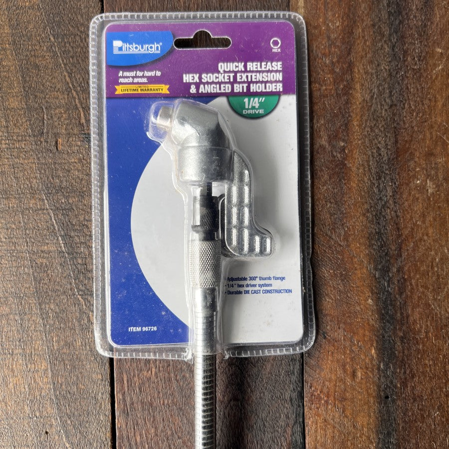 Pittsburgh Quick Release Hex Socket Extension Angled Bit Holder