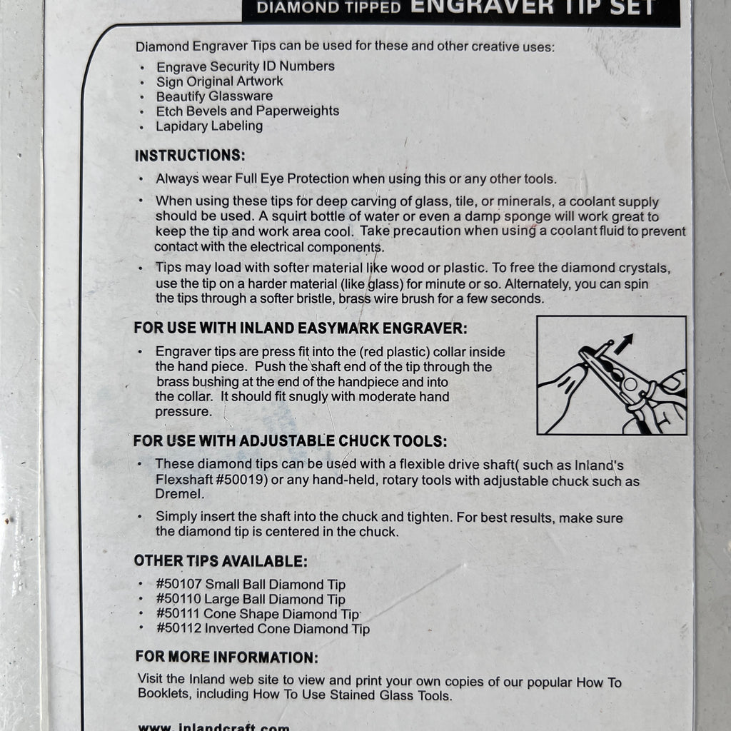 Inland 20-Piece Diamond Tipped Engraver Tip Set for Rotary Tools