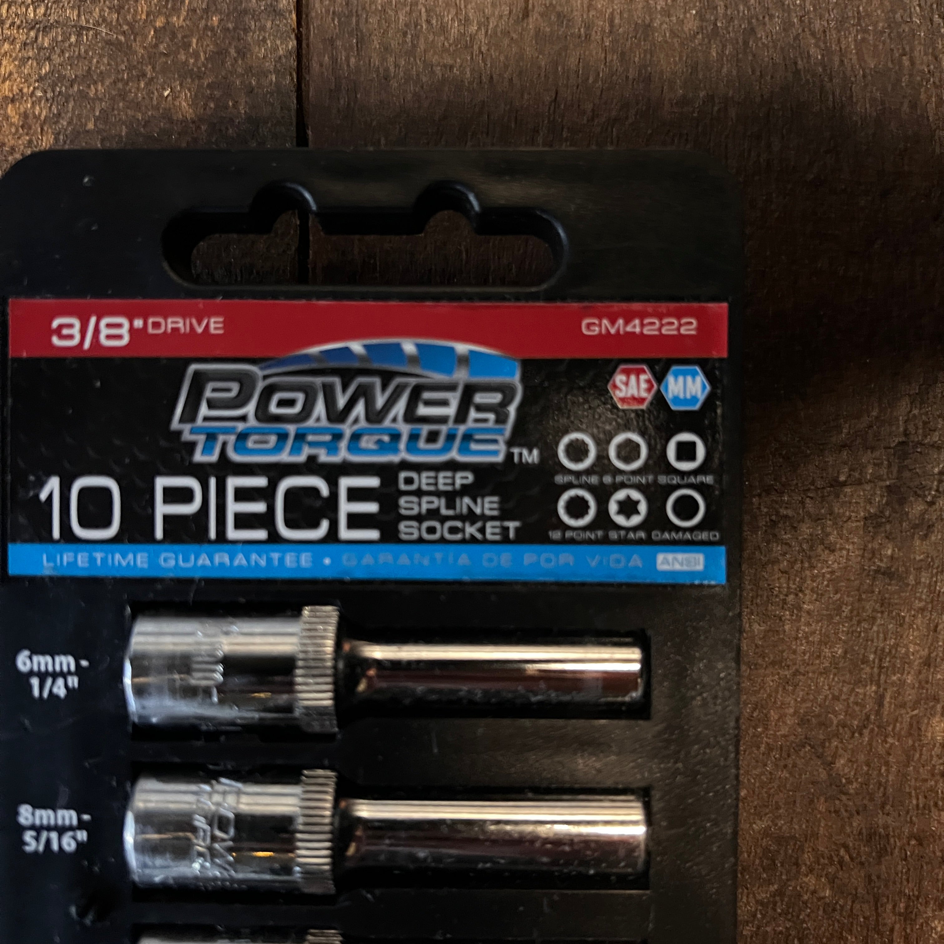 Other Power Torque 10 Piece 3/8 Inch Drive Deep Spline Socket Set Gear Up