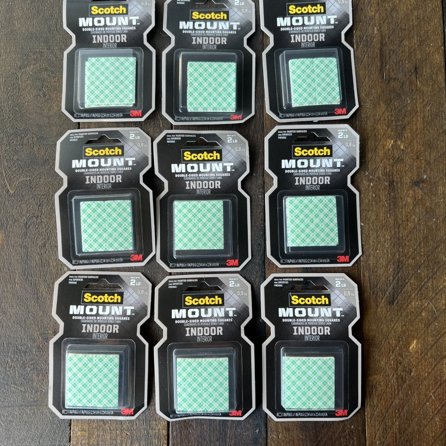 Scotch-Mount Indoor Double Sided Mounting Squares 11H-SQ-D (sold individually)