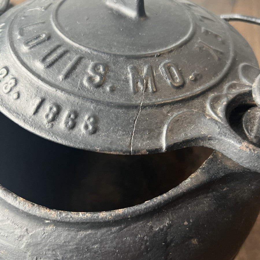 Other G.F. Filley Antique Cast Iron Tea Kettle with Swivel Lid Gear Up