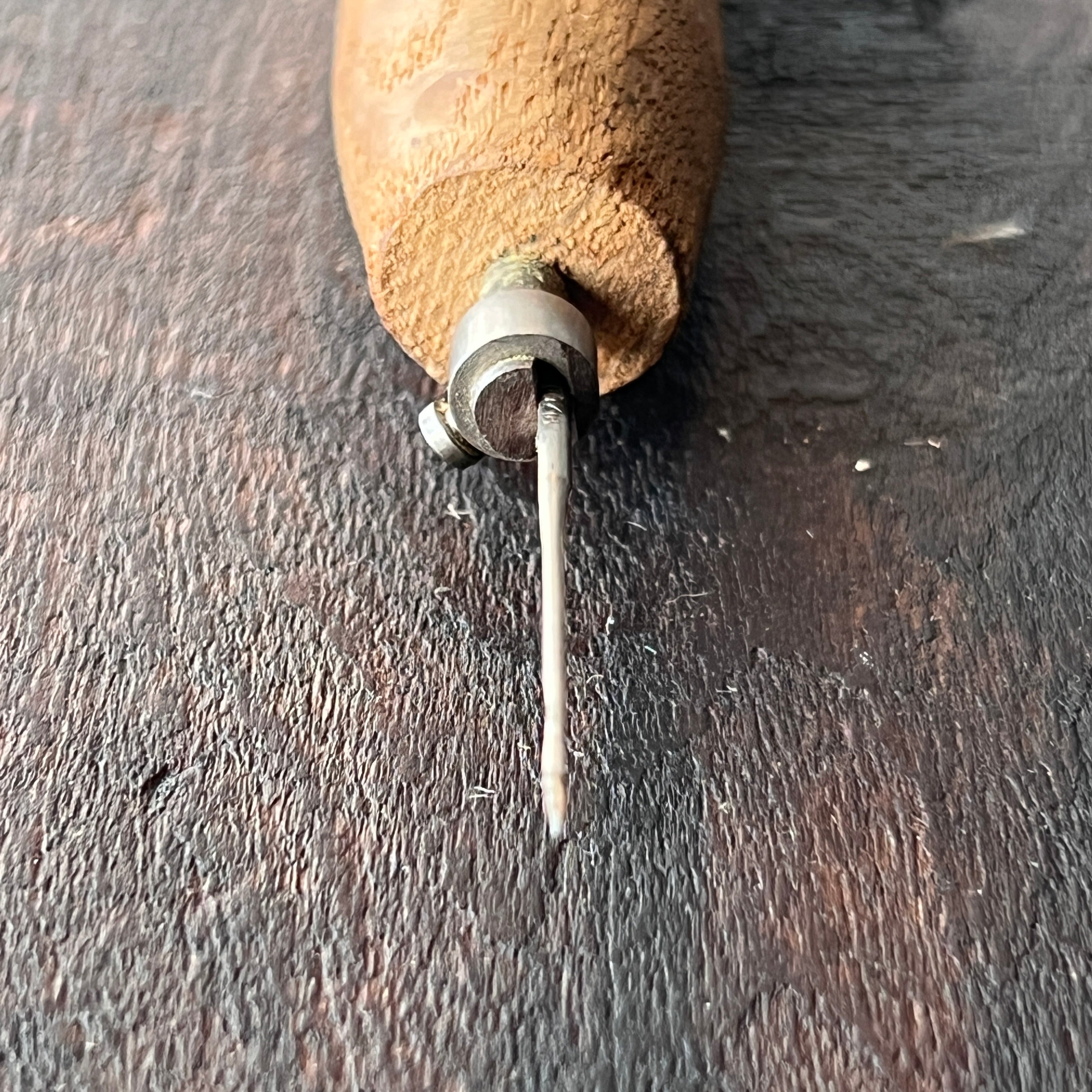 Other Vintage Wooden Handle Needle Awl Punch Tool for Leather Woodworking Gear Up
