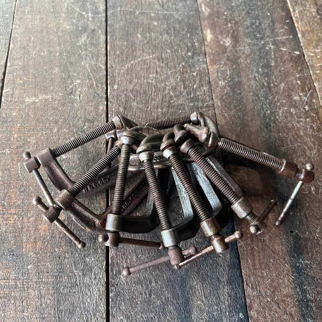 Billings & Spencer Lot of 8 Vintage 2-Inch C-Clamps (USA) Gear Up