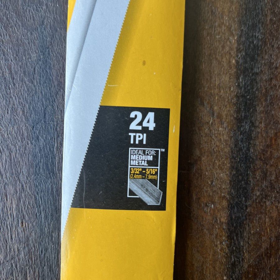 DeWalt 12 Inch 24 TPI BiMetal Hacksaw Blades 2 Pack (USA)