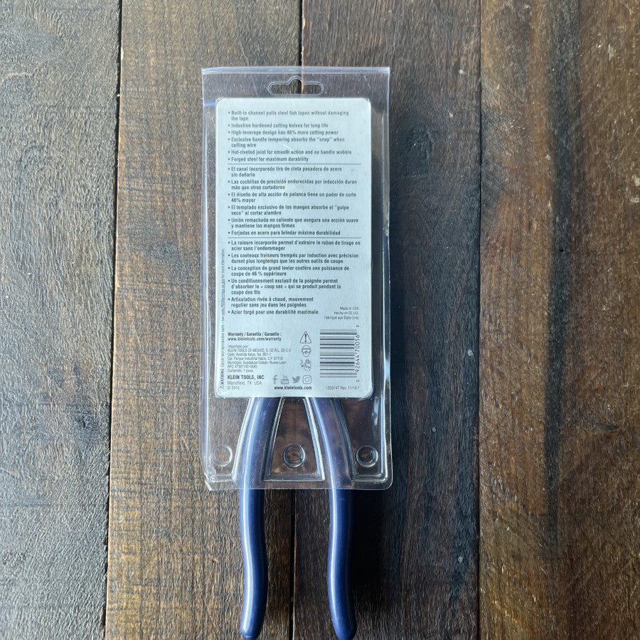 Klein Tools D213-9NEP 9 Inch Lineman's Pliers Fish Tape Pulling (USA)