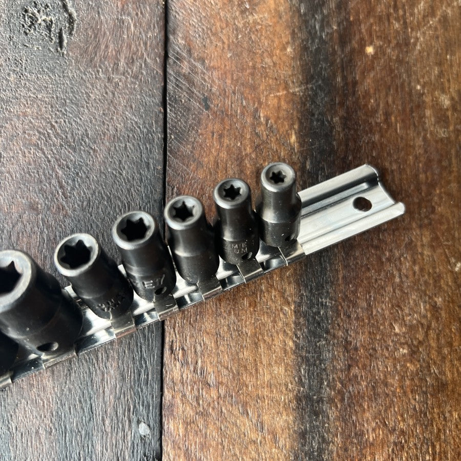 E Torx Socket Set with Rail External Star Bit Sockets