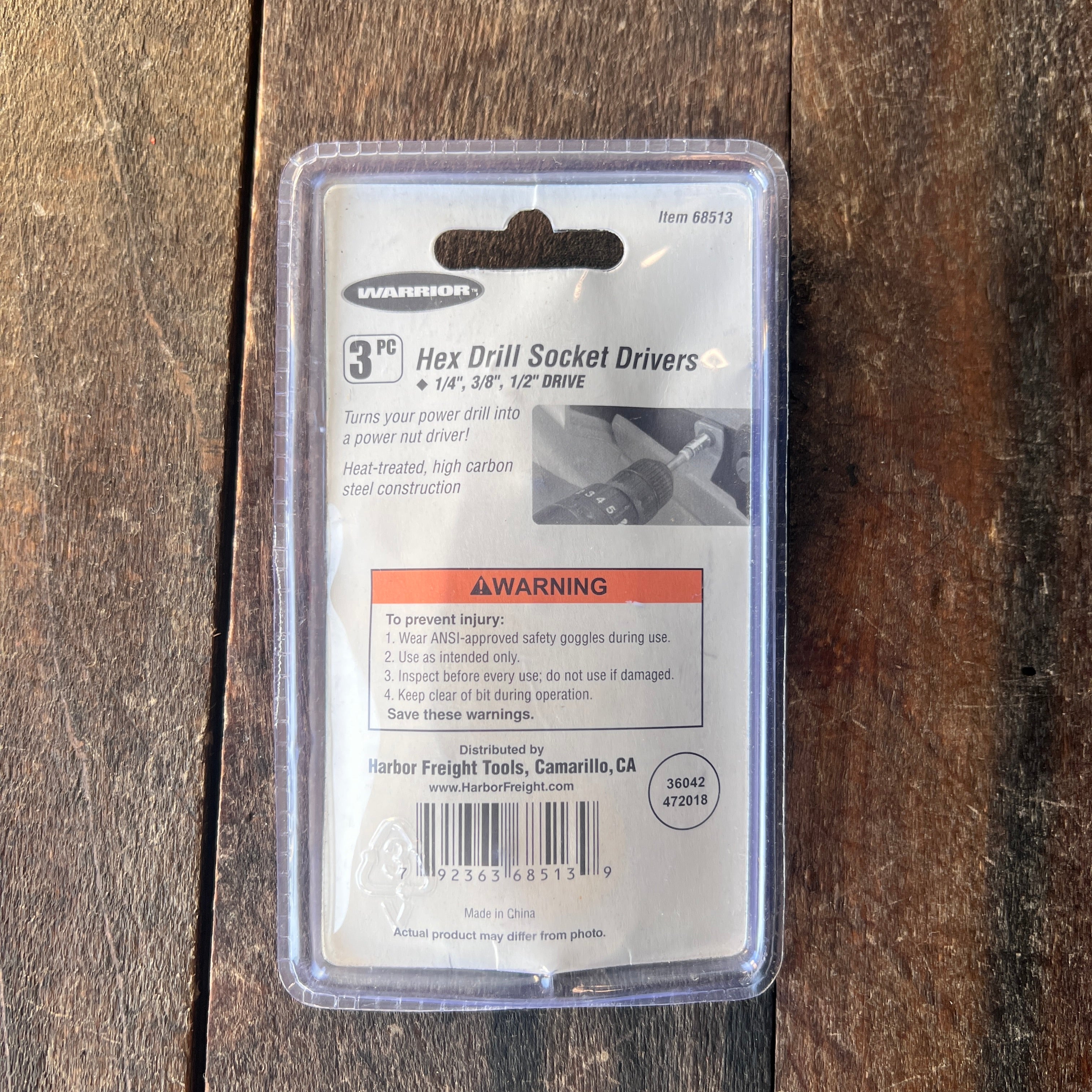 Warrior Warrior 3 Pc Hex Drill Socket Drivers Set (1/4", 3/8", 1/2") Gear Up