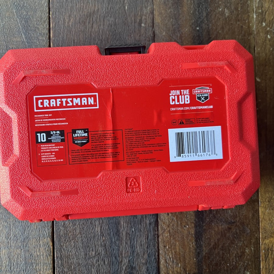 Craftsman 10 PC 3/8 Inch Drive Metric Mechanics Socket Set